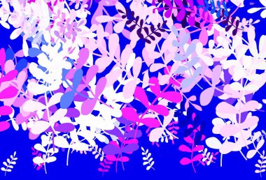 Açık pembe vektör çizim desenli yapraklar. Origami tarzındaki yaprakların gradyanlı karalama çizimi. Web ve broşürler için elle boyanmış tasarım.