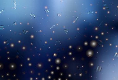 Koyu mavi vektör arkaplanı tatil tarzında. Noel sembolleri ve tabelaları ile renkli çizimler. Harfler ve tipografi için şablon.