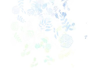 Açık yeşil, yapraklı sarı vektör karalama deseni. Yaprakları karalama tarzında renkli ve soyut çizimler. İşiniz için en iyi tasarım..