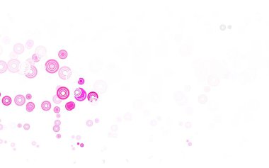 Küreli açık pembe vektör deseni. Bulanık dekoratif tasarım baloncuklu soyut tarzda. Fütürist reklamlar ve kitapçıklar için şablon.
