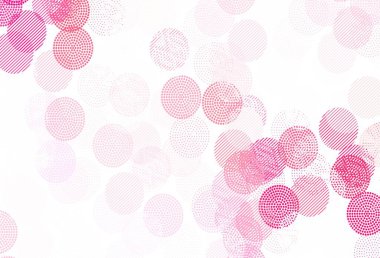 Disklerle açık kırmızı vektör dokusu. Parlak renkli soyut çemberlerin olduğu bir resim. Poster ve web siteleri için tasarım.