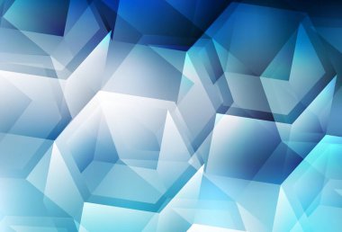 Altıgen şekilde hafif BLUE vektör şablonu. Altıgen tarzda ışıldayan soyut çizimler. Duvar kağıtlarının dokusu için desen.