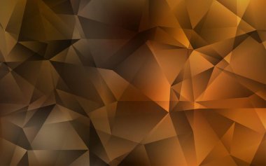 Koyu Turuncu vektör düşük polimerli yerleşim. Soyut ve üçgenli renkli çizimler. Web siteniz için çokgen tasarım.