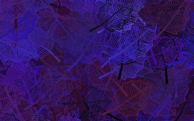 Koyu mor vektör karalama dokusu ve yapraklar. Yapraklı karalama tarzında yeni renkli çizimler. Web siteniz için Doodle tasarımı.