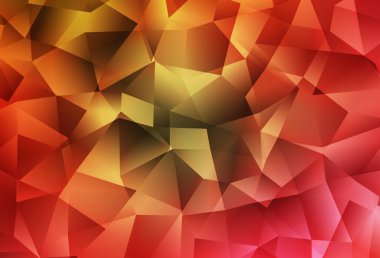 Açık Kırmızı, Sarı vektör çokgen çizimi. Üçgenli parlak renkli çizimler. İşiniz için en iyi üçgen tasarım.