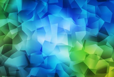 Açık mavi, yeşil vektör üçgen mozaik arka plan. Origami stilinde gradyan ile yaratıcı geometrik illüstrasyon. İş tasarımınız için yepyeni bir tarz.