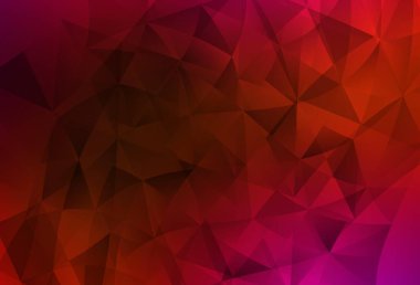 Açık pembe, üçgenli kırmızı vektör arkaplan. Renkli üçgenli modern soyut illüstrasyon. Kartvizitiniz için modern tasarım.