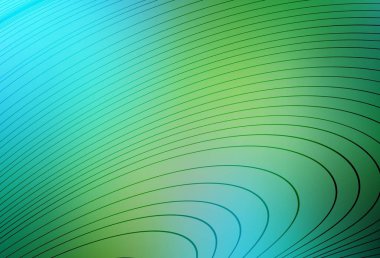 Açık mavi, kıvrımlı çizgileri olan yeşil vektör dokusu. Kavisli çizgilerden oluşan parlak bir illüstrasyon. İş tasarımınız için şablon.