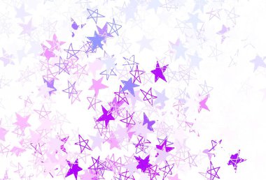 Açık Mavi, küçük ve büyük yıldızlı kırmızı vektör arkaplanı. Bulanık dekoratif dizayn yıldızlı basit bir stilde. Fütürist reklamlar ve kitapçıklar için şablon.