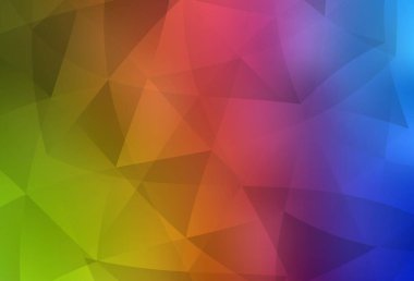 Açık Çokrenkli vektör üçgen mozaik doku. Gradyanı olan zarif parlak çokgen çizimi. Arkaplanlarınız için desenli desen.