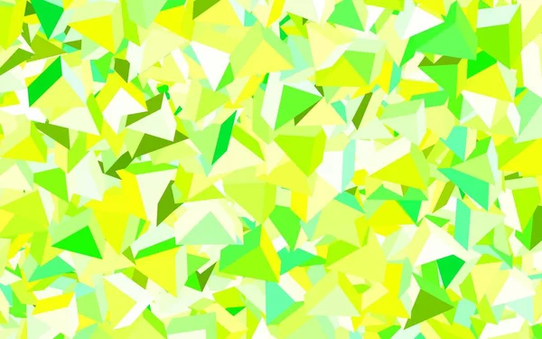 Светло Зеленая Желтая Векторная Текстура Триангулярном Стиле Красивая Иллюстрация Треугольниками — стоковый вектор