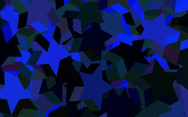 Σκούρο Μπλε Πράσινο Διάνυσμα Φόντο Χρωματιστά Αστέρια Θολή Διακοσμητική Σχεδίαση — Διανυσματικό Αρχείο