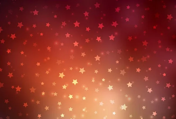 Fond Vectoriel Rouge Foncé Avec Beaux Flocons Neige Étoiles Illustration — Image vectorielle
