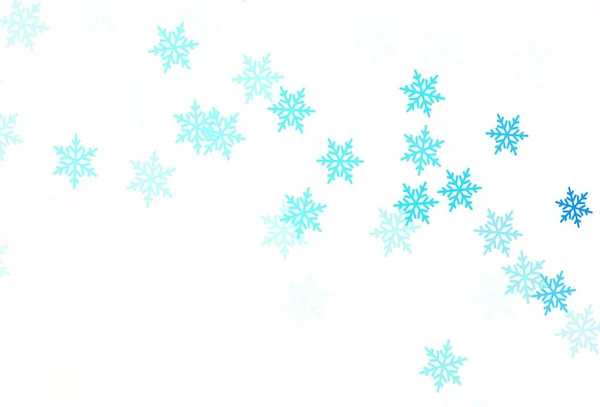 Plantilla Vectorial Light Blue Con Copos Nieve Hielo Estrellas Ilustración — Vector de stock