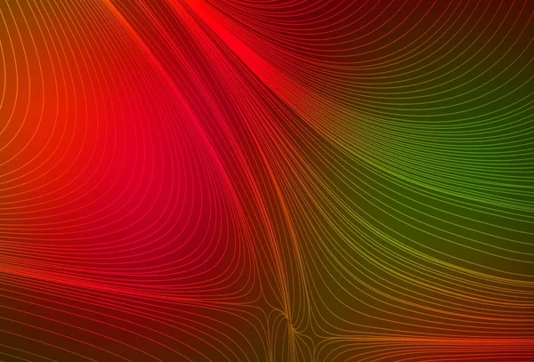 Dunkelgrüner Roter Vektorhintergrund Mit Streifen Bunt Leuchtende Illustration Mit Linien — Stockvektor