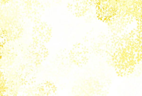 Světle Žlutý Vektor Abstraktní Pozadí Listy Zářící Barevná Ilustrace Listy — Stockový vektor