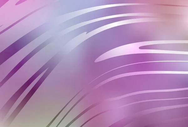 Light Purple Pink Vector Pattern Curved Lines Smart Illustration Abstract — Stockový vektor