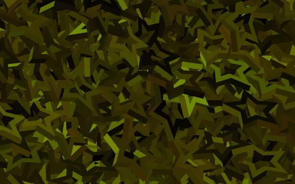 Dark Green Yellow Vector Backdrop Small Big Stars Shining Colored — Stock Vector