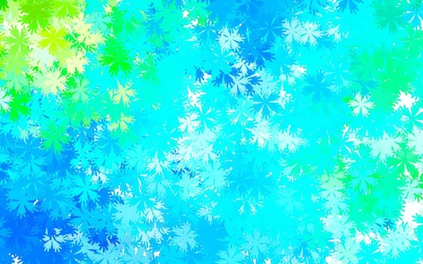 Light Blue Green Vector Natural Artwork Flowers Modern Abstract Illustration — Stock Vector