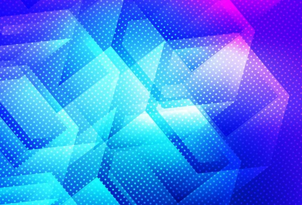 Hellrosa Blauer Vektorhintergrund Mit Sechsecken Glitzernde Abstrakte Illustration Sechseckigen Stil — Stockvektor