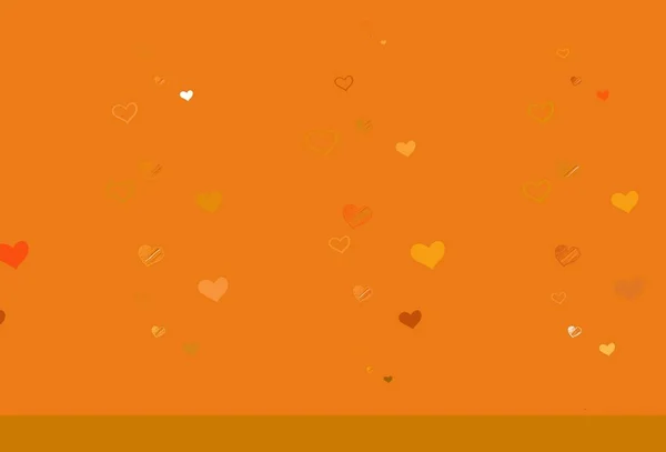 明亮的橙色矢量图案 色彩艳丽的心 灵巧的插图与渐变的心脏在情人节的风格 结婚礼物的模式 恭喜你 — 图库矢量图片