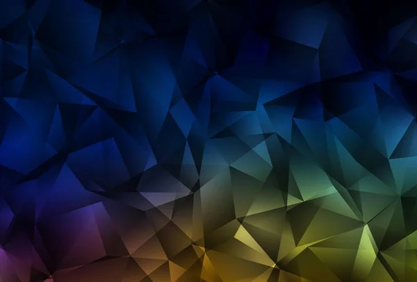 Dark Multicolor Vetor Triângulo Textura Mosaico Amostra Geométrica Triangular Com — Vetor de Stock