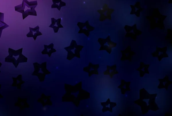 Dark Purple Plantilla Vectorial Rosa Con Estrellas Del Cielo Diseño — Vector de stock