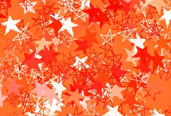 Textura Vetorial Vermelha Clara Com Belas Estrelas Ilustração Colorida Brilhante — Vetor de Stock