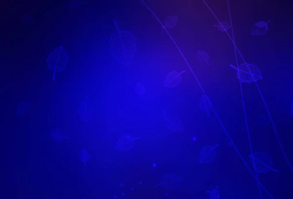 Темный Синий Вектор Фоне Деревьев Веток Дудл Иллюстрация Цветов Стиле — стоковый вектор