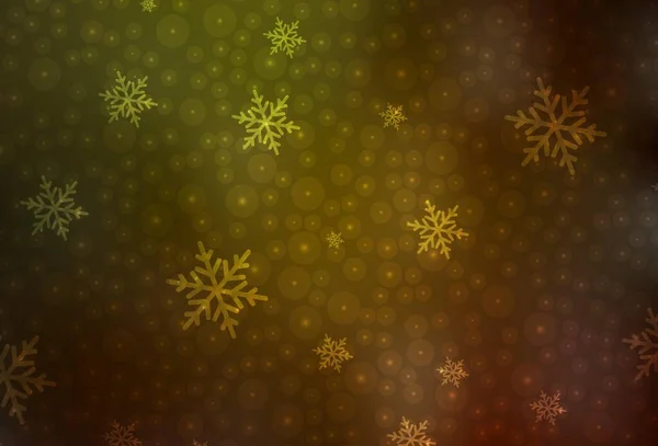 Vert Foncé Motif Vectoriel Jaune Dans Style Noël Illustration Abstraite — Image vectorielle