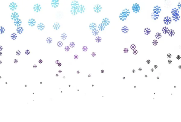 Donkerroze Blauwe Vectorsjabloon Met Ijssneeuwvlokken Glitter Abstracte Illustratie Met Ijskristallen — Stockvector