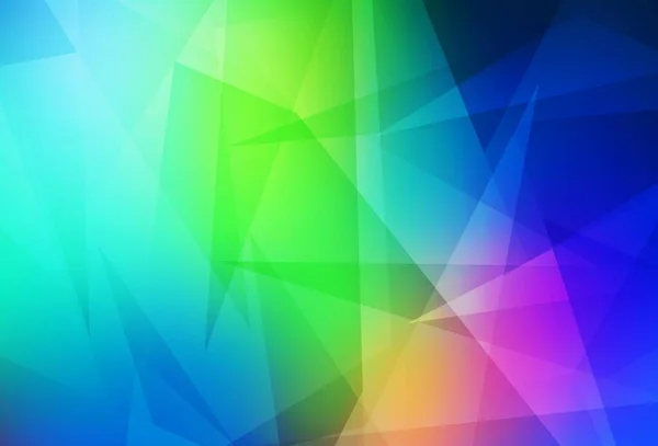 Azul Claro Fondo Vectorial Verde Con Líneas Triángulos Triángulos Sobre — Vector de stock