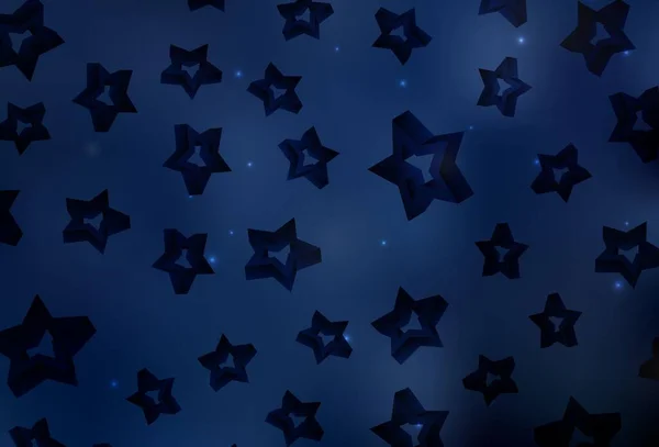 Padrão Vetorial Azul Escuro Com Estrelas Natal Ilustração Brilhante Decorativa —  Vetores de Stock