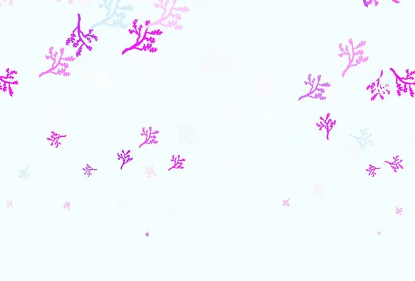 Светло Розовый Синий Векторный Узор Сапфиром Современная Абстрактная Иллюстрация Листьями — стоковый вектор