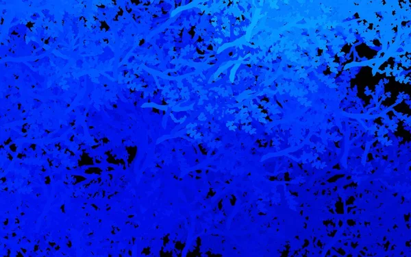 Mørk Blue Vektor Elegant Mønster Med Trær Grener Illustrasjon Med – stockvektor