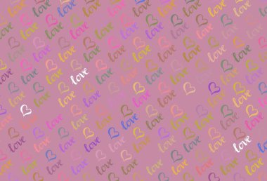 Kalpli hafif çokrenkli vektör arkaplanı. Sevgililer günü tarzında gradyan kalpleri olan akıllı bir illüstrasyon. Sevgililer Günü 'nü kutlamak için tasarım.