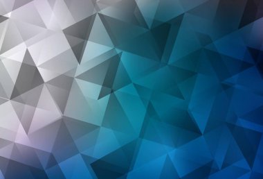 Açık BLUE vektörü soyut çokgen deseni. Soyut ve üçgenli renkli çizimler. Cep telefonunun arka planının şablonu.