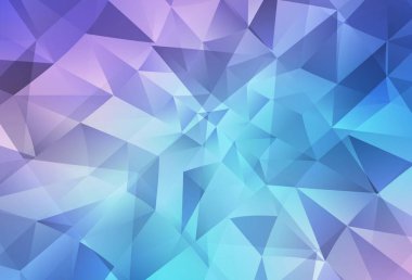 Açık Pembe, Mavi vektör düşük poli düzeni. Zarif üçgenleri olan soyut çizimler. Dizaynınız için üçgen desen.