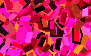 Koyu pembe, altıgen şekilli sarı vektör düzeni. Altıgenli soyut bir tasarım. Reklamınız için bir kalıp, kitapçıklar.