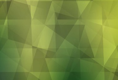 Açık yeşil, sarı vektör soyut çokgen şablon. Zarif üçgenleri olan soyut çizimler. Dizaynınız için üçgen desen.