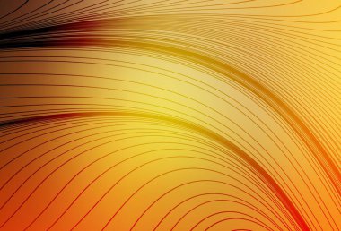 Bükülmüş çizgileri olan hafif turuncu vektör arka planı. Eğimli çizgileri olan zarif parlak bir illüstrasyon. Web siteniz için soyut tasarım.