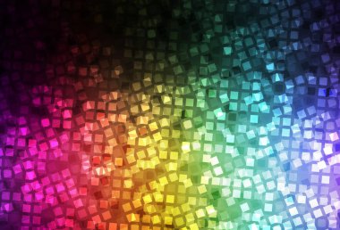 Kare biçiminde koyu renkli vektör deseni. Dikdörtgenleri ve kareleri olan güzel bir çizim. Şablon bir arkaplan olarak kullanılabilir.