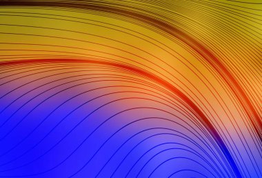 Açık mavi, bükülmüş çizgileri olan sarı vektör düzeni. Basit bir şekilde yepyeni renkli bir tasvir. Tasarımınız için desen.