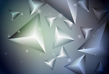 Koyu yeşil vektör şablonu, kristaller, üçgenler. Doğa tarzında üçgenleri olan güzel bir çizim. Web siteniz için basit tasarım.