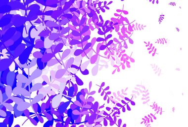 Açık Mor, yapraklı pembe vektör deseni. Hint tarzı yapraklı bulanık dekoratif tasarım. Web sitesi yöneticileri ve tasarımları için desen.