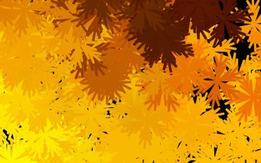 Koyu sarı vektör çiçekli karalama arkaplanı. Çiçeklerle bulanık şekilli yaratıcı çizimler. Marka kitabınız için yeni şablon.