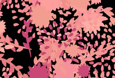 Memphis şekilli koyu pembe vektör arkaplan. Rastgele şekillerle soyut tarzda dekoratif tasarım. Duvar kağıtları için zarif tasarım.