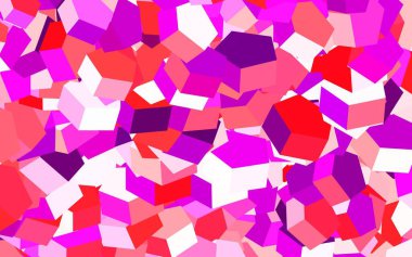 Açık Mor, altıgenli pembe vektör arkaplan. Renkli altıgenli soyut illüstrasyon. Reklamlar, broşürler için desen.