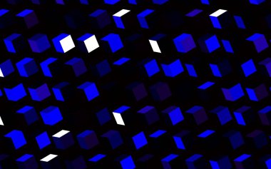 Lacivert, eşkenar dörtgenli kırmızı vektör şablonu. Renkli dikdörtgenlerle modern soyut çizimler. İş ilanları, broşürler, broşürler için desen