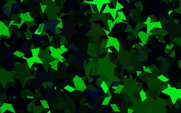 Layout Vetorial Verde Escuro Com Estrelas Brilhantes Ilustração Brilhante Decorativa —  Vetores de Stock